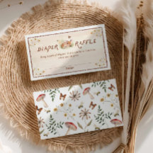 Boleto de pañal de Baby Shower forestal Raffle