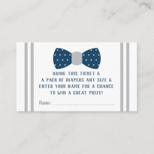 Tarjeta De Recepción Boleto de pañal de pequeño hombre, marina, gris
