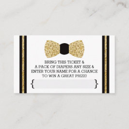 Tarjeta De Recepción Boleto de pañal de pequeño hombre, oro, negro