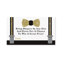 Boleto de pañal de pequeño hombre, oro, negro