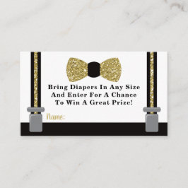 Tarjeta De Recepción Boleto de pañal de pequeño hombre, oro, negro
