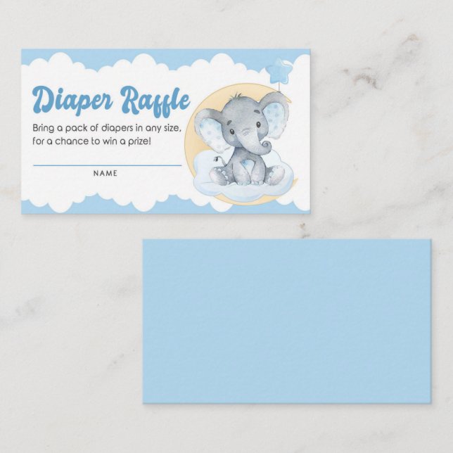 Tarjeta De Recepción Boleto de perdigones de Baby Shower para elefante  (Anverso / Reverso)