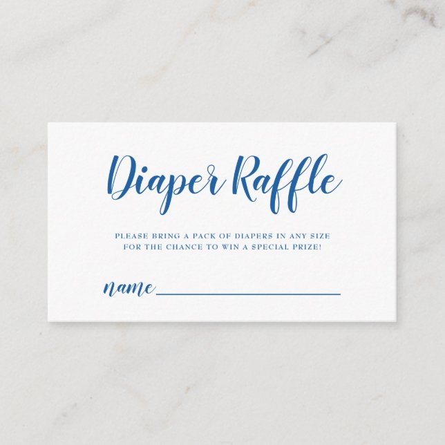 Tarjeta De Recepción Boleto de Rafffle Diaper Ticket Bright Blue Polka  (Anverso)