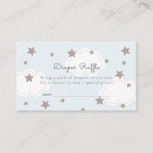 Tarjeta De Recepción Boleto de Raffle Blue Diaper Stars & Clouds de pla