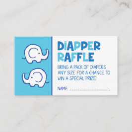 Tarjeta De Recepción Boleto de Raffle con pañal de Elefante Azul
