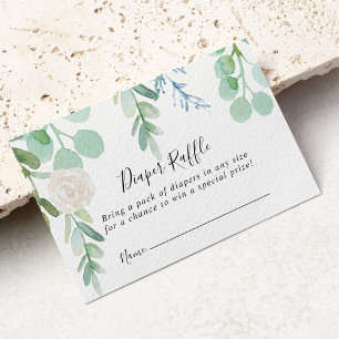 Tarjeta De Recepción Boleto de Raffle con pañal floral tropical colorid