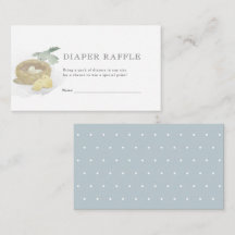 Boleto de Raffle con pañales de Baby Shower azul N