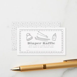 Tarjeta De Recepción Boleto de Raffle con piel de piel gris dibujado a 
