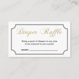 Tarjeta De Recepción Boleto de Raffle de Baby Shower de Gold & Black Bo
