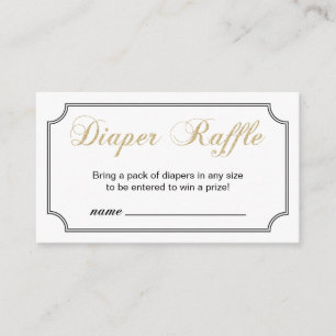 Tarjeta De Recepción Boleto de Raffle de Baby Shower de Gold & Black Bo