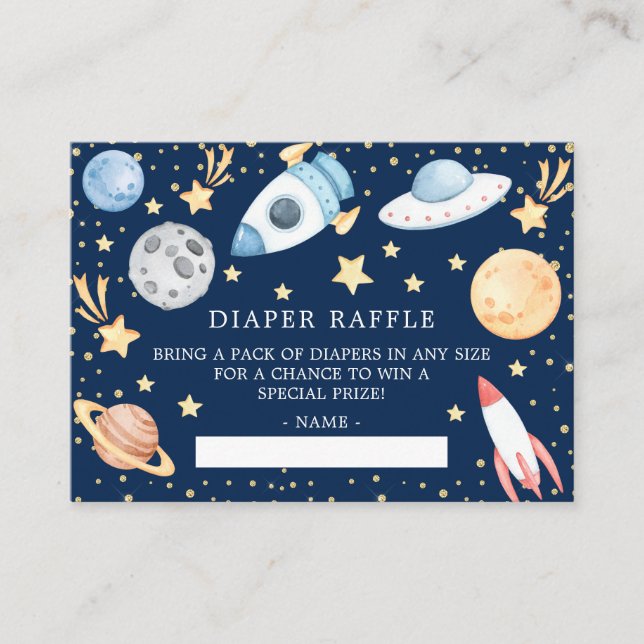 Tarjeta De Recepción Boleto de Raffle de Baby Shower Diaper para Niños  (Anverso)