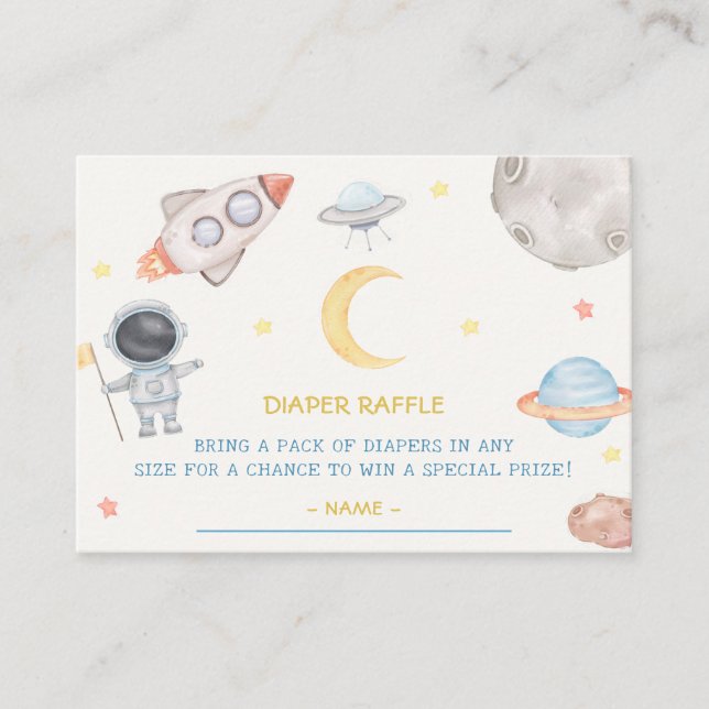 Tarjeta De Recepción Boleto de Raffle de Baby Shower Diaper para Niños  (Anverso)