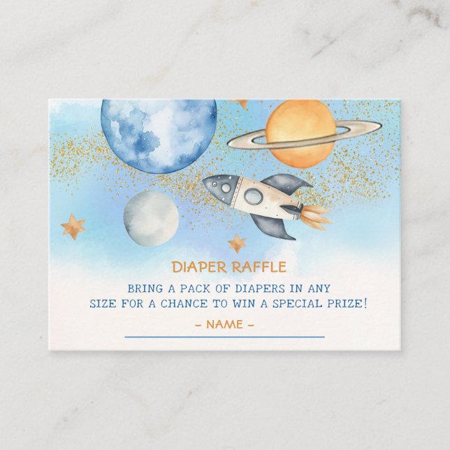 Tarjeta De Recepción Boleto de Raffle de Baby Shower Diaper para Niños  (Anverso)