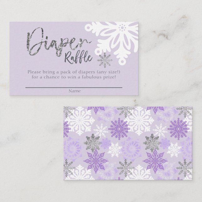 Tarjeta De Recepción Boleto de Raffle de Baby Shower Morple Winter (Anverso / Reverso)