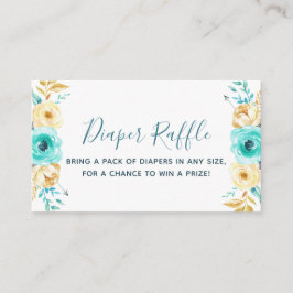 Tarjeta De Recepción Boleto de Raffle de Baby Shower, niño de oro verde