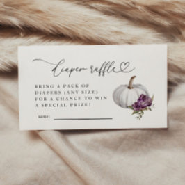 Tarjeta De Recepción Boleto de Raffle de calabaza Purple Floral