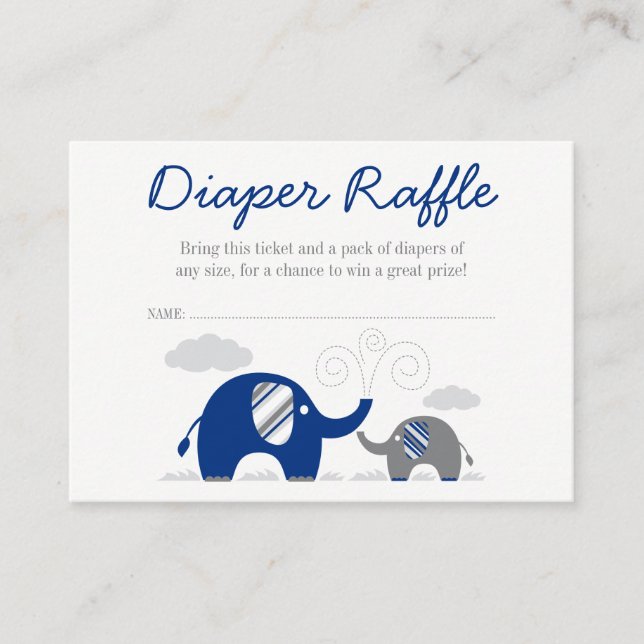 Tarjeta De Recepción Boleto de Raffle de Diapé Gris Azul de la Marina E (Anverso)
