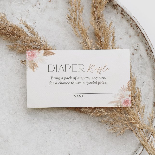 Tarjeta De Recepción Boleto de Raffle de Diaper Baby Shower de Boho Pam (Subido por el creador)