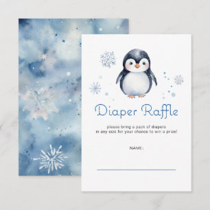 Tarjeta De Recepción Boleto de Raffle de Diaper Baby Shower de invierno