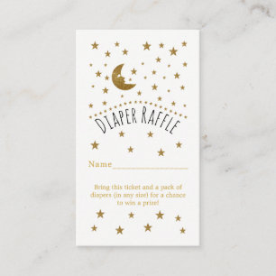 Tarjeta De Recepción Boleto de Raffle de Diaper Baby Shower Gold Moon &