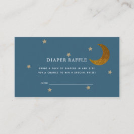 Tarjeta De Recepción Boleto de Raffle de Diaper Baby Shower Gold Stars 
