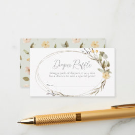 Tarjeta De Recepción Boleto de Raffle de Diaper Baby Shower Oval