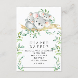 Tarjeta De Recepción Boleto de Raffle de Diaper Baby Shower para el oso
