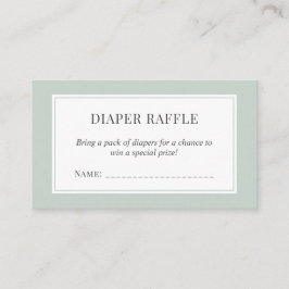 Tarjeta De Recepción Boleto de Raffle de Diaper Baby Shower verde Paste