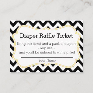 Tarjeta De Recepción Boleto de Raffle de Diaper Chevron negro y amarill