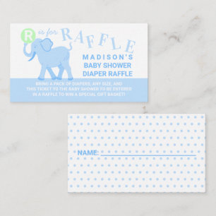 Tarjeta De Recepción Boleto de Raffle de Diaper con Circus Cute de Elef