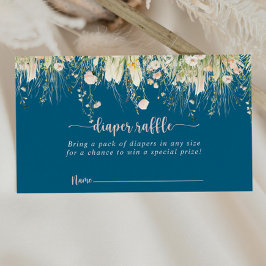 Tarjeta De Recepción Boleto de Raffle de Diaper de la Marina de Flor Ve