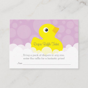 Tarjeta De Recepción Boleto de Raffle de Diaper Ducky de Goma - Lilac