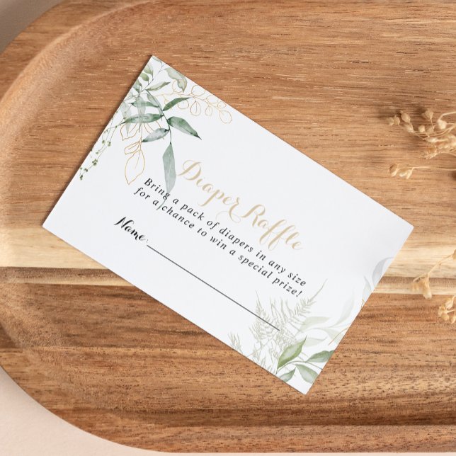 Tarjeta De Recepción Boleto de Raffle de Diaper Green Gold (Subido por el creador)