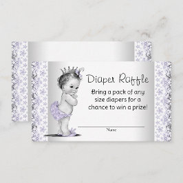 Tarjeta De Recepción Boleto de Raffle de Diaper Gris Púrpura Lavender