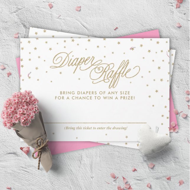 Tarjeta De Recepción Boleto de Raffle de Diaper Twinkle Stars de oro (Subido por el creador)