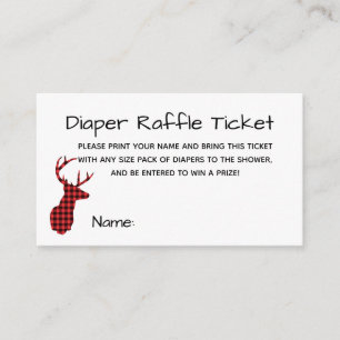 Tarjeta De Recepción Boleto de Raffle de Diaper Woodland de Buffalo Pla