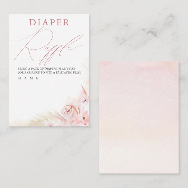 Tarjeta De Recepción Boleto de Raffle de Grass Diaper Pampas (Anverso / Reverso)