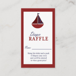 Tarjeta De Recepción Boleto de Raffle de Naulata Red & Blue Diaper