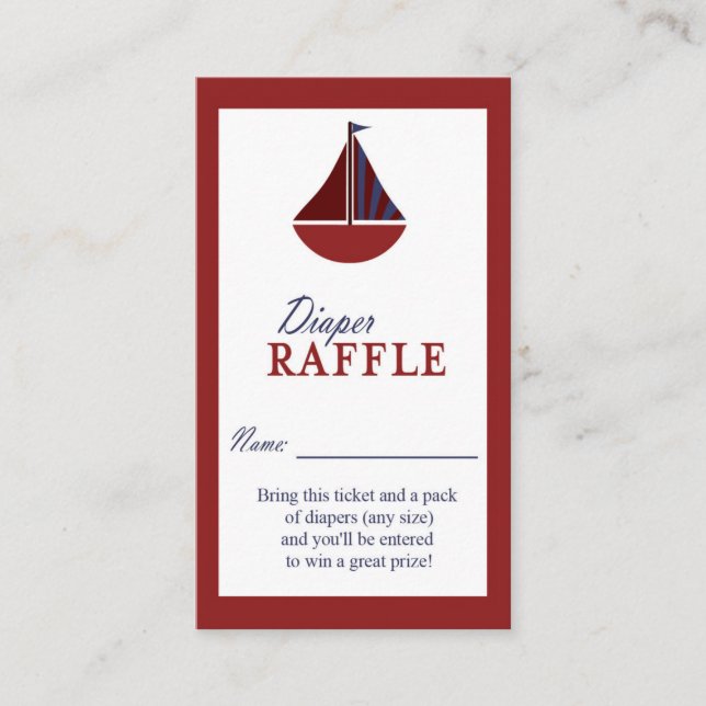 Tarjeta De Recepción Boleto de Raffle de Naulata Red & Blue Diaper (Anverso)