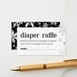 Tarjeta De Recepción Boleto de Raffle de nevado de invierno