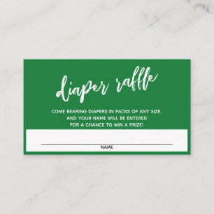 Tarjeta De Recepción Boleto de Raffle de pañal verde profundo moderno p