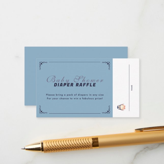 Tarjeta De Recepción Boleto de Raffle de Penguin Winter Wonderland - Az (Anverso/Reverso In Situ)