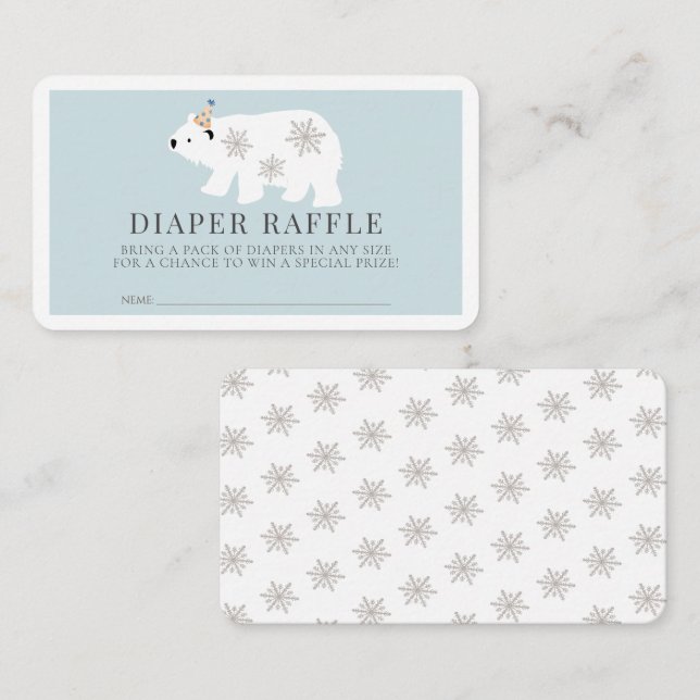Tarjeta De Recepción Boleto de Raffle de Polar Bear Blue Boy Diaper (Anverso / Reverso)