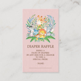 Tarjeta De Recepción Boleto de Raffle de Safari Jungle Baby Shower Diap