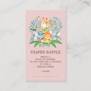 Tarjeta De Recepción Boleto de Raffle de Safari Jungle Baby Shower Diap