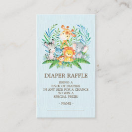Tarjeta De Recepción Boleto de Raffle de Safari Jungle Baby Shower Diap