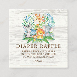Tarjeta De Recepción Boleto de Raffle de Safari Jungle Baby Shower Diap