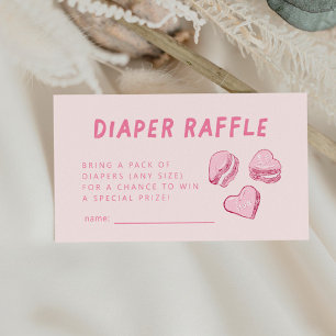 Tarjeta De Recepción Boleto de Raffle de San Valentín de Corazones Rosa