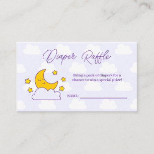 Tarjeta De Recepción Boleto de Raffle de The Moon Baby Shower Diaper
