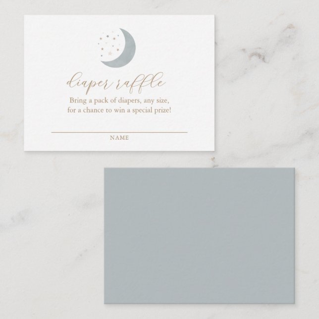 Tarjeta De Recepción Boleto de Raffle de The Moon Baby Shower Diaper (Anverso / Reverso)